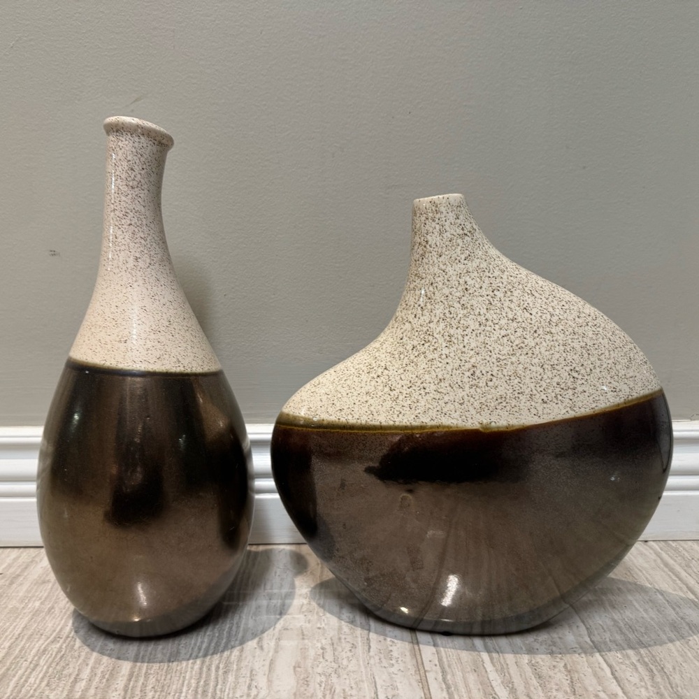 Elegant Two-Tone Ceramic Vases